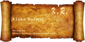 Kiska Roland névjegykártya